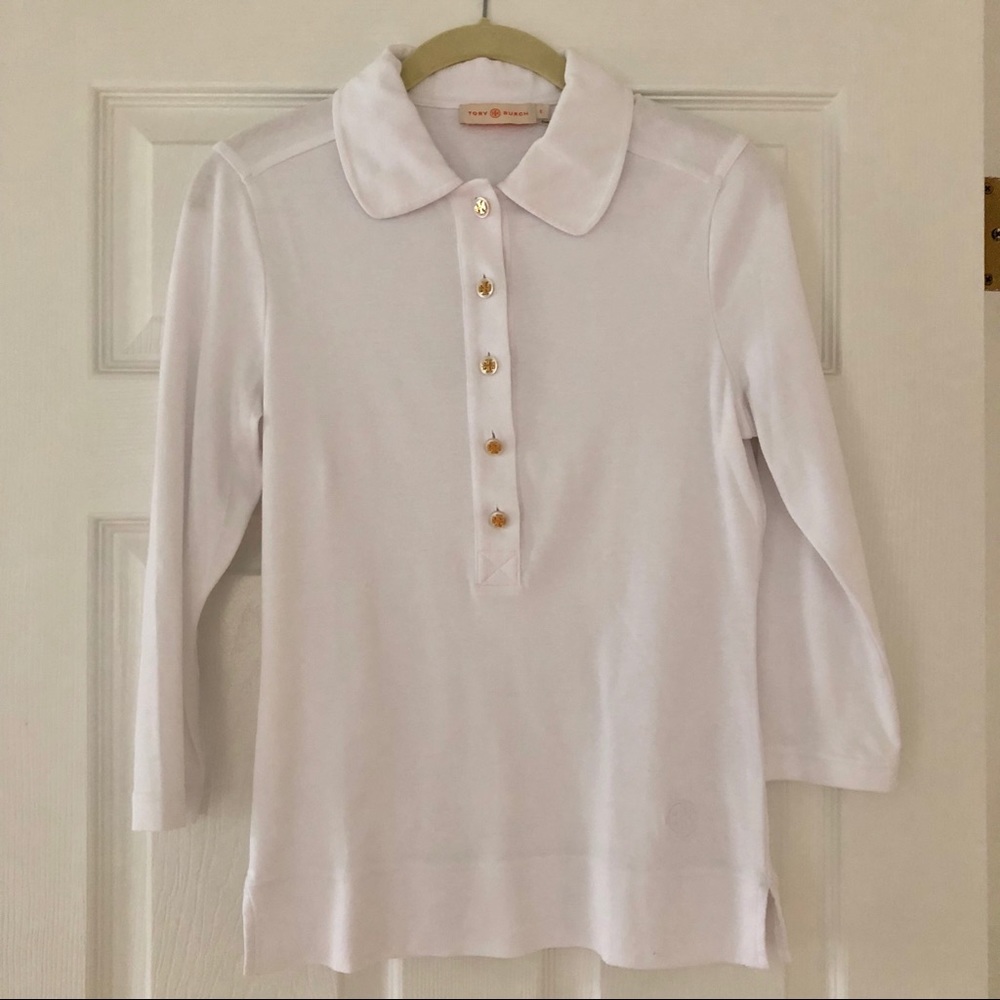 Tory Burch 3/4 Sleeve Polo